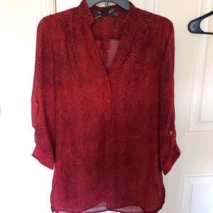 Red and black sheer shirt